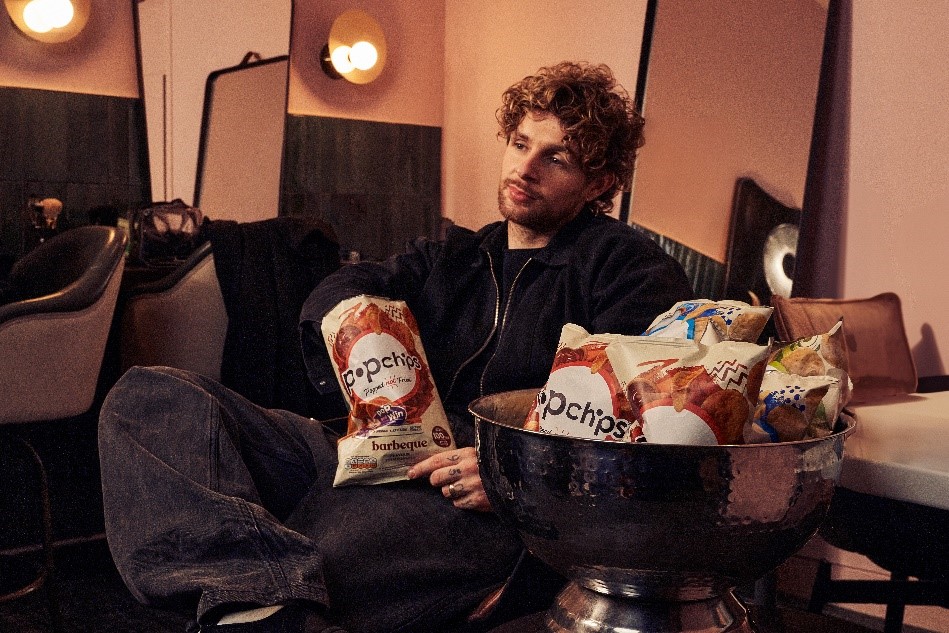 Tom grennan is an official ambassador for popchips
