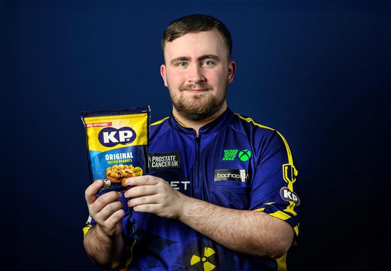 Luke Littler, sponsored by KP Nuts