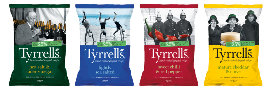 25% recycled content packaging across Tyrrells sharing range